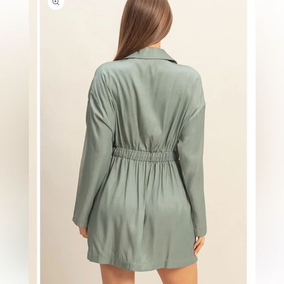 HYFVE Light Olive Double-Breasted Blazer Dress - Picture 3 of 8